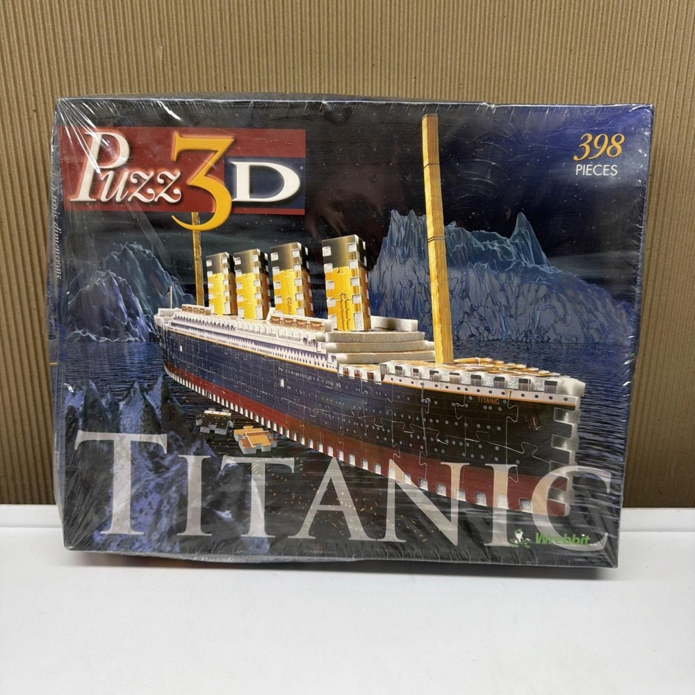VTG 1997 3D Titanic Puzzle 398 Pcs Factory Sealed Box Damage/crush Wrebbit Puzz